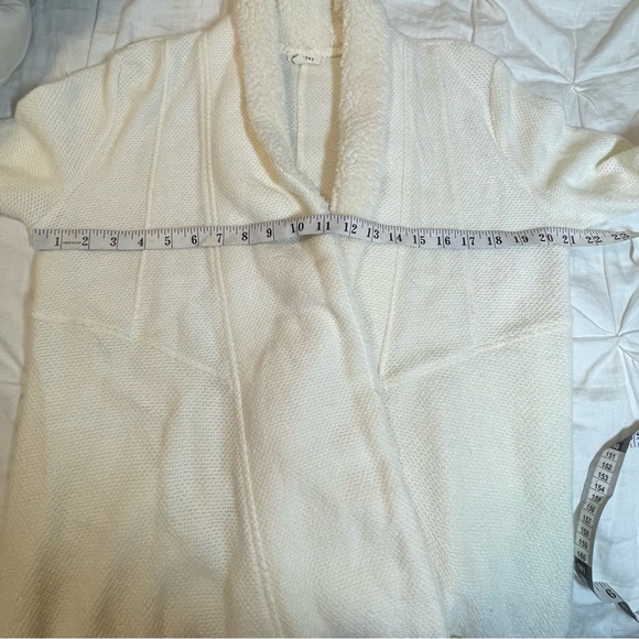 En Creme Anthropologie Sweater Ivory Open Front Knit Cardigan | M - Picture 7 of 9